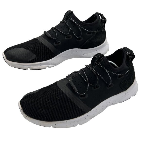Under Armour Mens 10 Black White Lightweight Athletic Running Shoes Mesh Upper main image 12